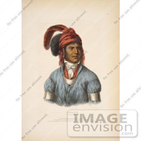 #7306 Stock Photo of Ledagie, A Creek Native American Indian Chief by JVPD