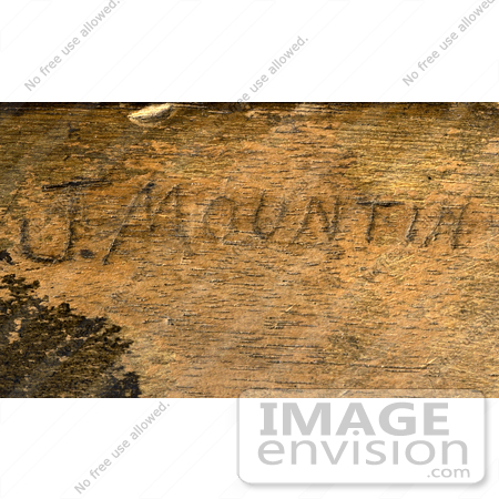 #7321 Picture of J. Mountain Engraved On a Wooden Microscope Case by KAPD