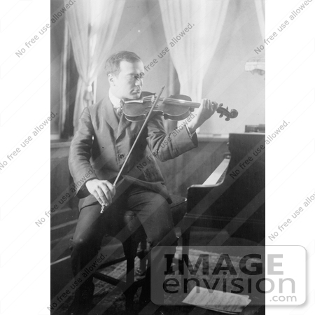 #7374 Stock Photo of Bronislaw Huberman Playing the Violin by JVPD