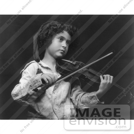 #7378 Stock Image of a Child Playing a Violin by JVPD
