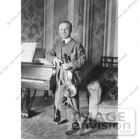 #7392 Stock Picture of Mischa Elman Standing With Violin by JVPD