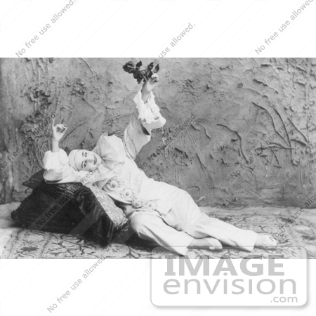 #7407 Stock Picture of Pilar Morin as a Clown, Reclining by JVPD