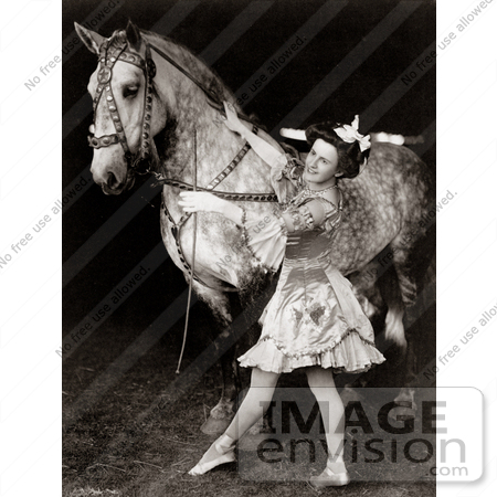 #7412 Stock Photograph of a Bareback Horse Rider and Horse by JVPD