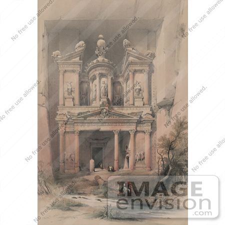 #7531 Stock Illustration of The Khasneh at Petra by JVPD