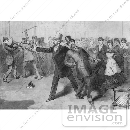 #7532 Image of President James A. Garfield with James G. Blaine After Being Shot by JVPD