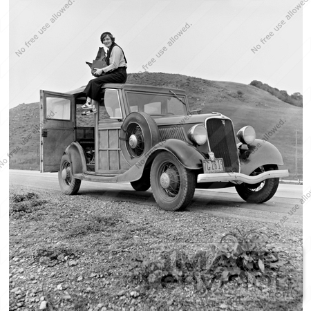 #7577 Picture of Dorothea Lange on Top of a Car by JVPD
