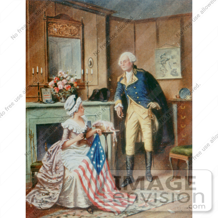 #7584 Picture of Betsy Ross Sewing the Flag by JVPD
