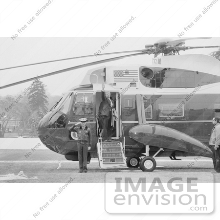 #7615 Picture of Jimmy Carter Boarding Marine One and Waving Goodbye by JVPD
