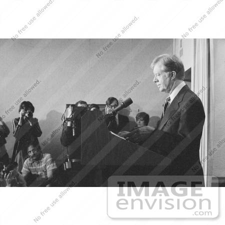 #7623 Image of Jimmy Carter Speaking on the Iran Hostage Crisis by JVPD