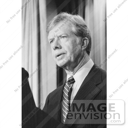 #7625 Picture of President Jimmy Carter Discussing the Iran Hostage Crisis by JVPD