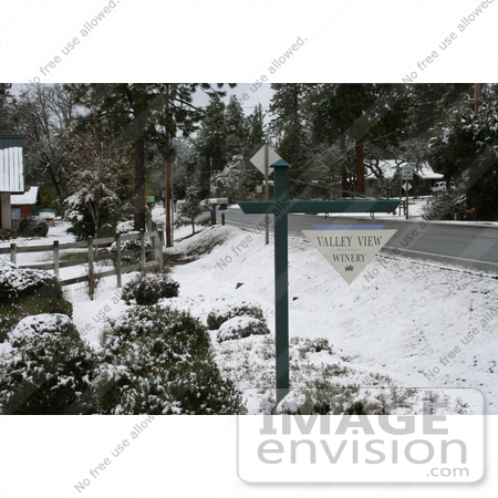 #773 Photograph of the Valley View Winery Sign in Winter by Jamie Voetsch