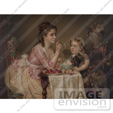 #7740 Picture of a Mother Feeding Her Daughter by JVPD