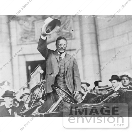 #7953 Picture of Theodore Roosevelt Waving Hat by JVPD