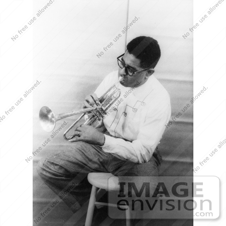 #8235 Picture of Dizzy Gillespie Playing Tumpet by JVPD