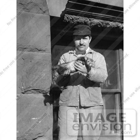 #8347 Picture of a Rat Catcher With Ferret by JVPD