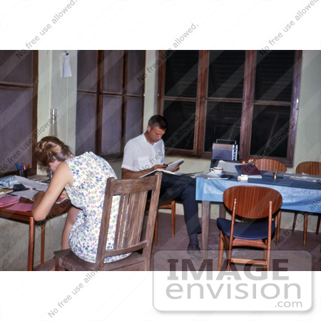 #8384 Picture of People at a Refugee Camp Office During the Nigerian-Biafran War - 1968 by KAPD