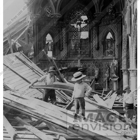#8564 Picture of St Patrick’s Church, Galveston Disaster by JVPD