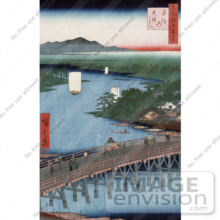 #8680 Photo of the Bridge of Senju Crossing the Sumida River, Japan by JVPD