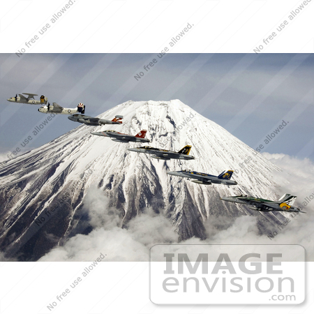 #8860 Picture of Carrier Air Wing Five Near Mt Fuji by JVPD