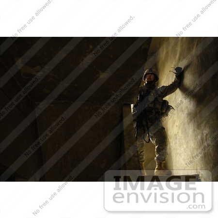 #8884 Picture of an Army Soldier in Stairwell by JVPD