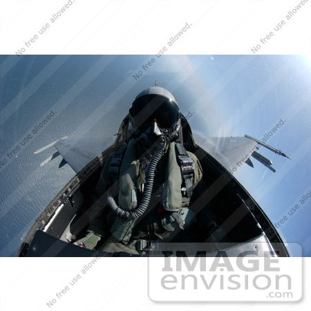 #8955 Picture of a Pilot of an F-16 Fighting Falcon by JVPD