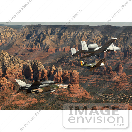 #9000 Picture of Military Aircraft Over Sedona, AZ by JVPD