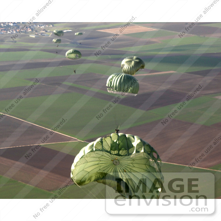 #9001 Picture of Parachutes of an Airborne Jump Exercise by JVPD