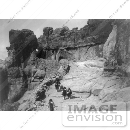 #9090 Picture of Acoma Women Carrying Pottery by JVPD
