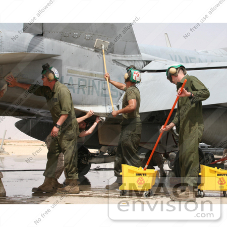 #9162 Picture of People Washing Military Aircraft by JVPD