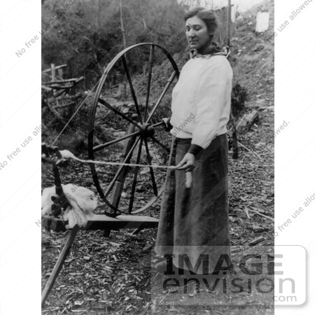 #9387 Picture of a Woman and a Spinning Wheel by JVPD