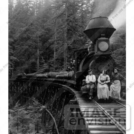 #9558 Picture of People on a Logging Train by JVPD