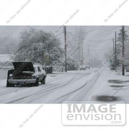 #956 Winter Photography of a Broken Down Car in Snow by Kenny Adams