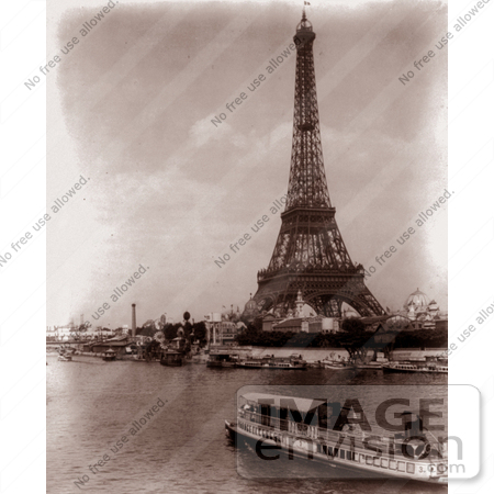 #9638 Picture of a Tourist Boat by Eiffel Tower by JVPD