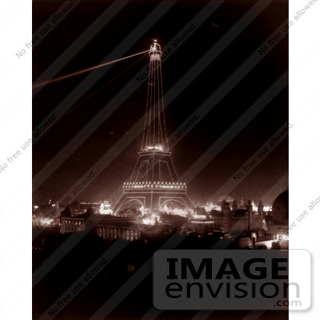 #9669 Picture of the Eiffel at Night, 1900 by JVPD
