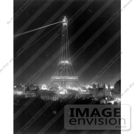 #9679 Picture of the Eiffel at Night, 1900 by JVPD