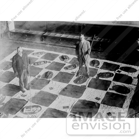 #9812 Picture of Men Playing Lawn Checkers by JVPD