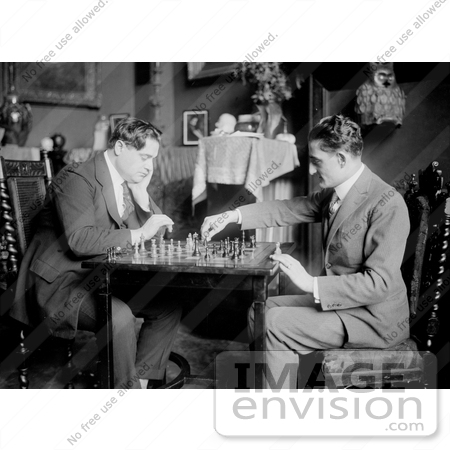 #9820 Picture of Men Playing Chess by JVPD