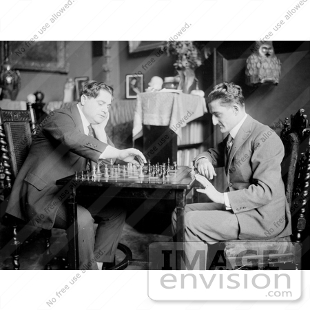 #9821 Picture of Men Playing a Game of Chess by JVPD