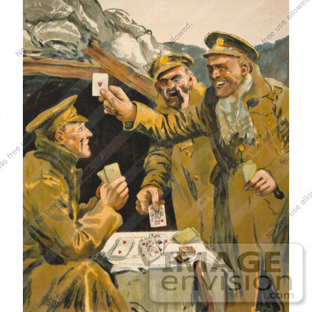 #9935 Picture of Soldiers Playing Cards by JVPD