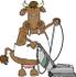 #12407 Cow Vacuuming Clipart by DJArt