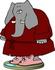 #12455 Elephant in a Robe, Standing on a Scale Clipart by DJArt