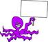 #12493 Octopus Holding a Blank Sign Clipart by DJArt