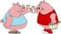 #12499 Pigs Drinking Beer Clipart by DJArt