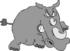 #12503 Angry Rhino Charging Clipart by DJArt