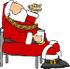 #12517 Santa Drinking Milk and Eating a Cookie Clipart by DJArt
