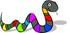 #12523 Striped Snake With Rainbow Colors Clipart by DJArt