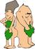 #12549 Adam and Eve With Leaves Clipart by DJArt