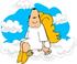 #12561 Male Angel Sitting on a Cloud Clipart by DJArt