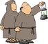 #12581 Robed Catholic Monks Carrying a Lantern Clipart by DJArt