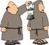#12582 Catholic Monks in Robes Carrying a Lantern Clipart by DJArt